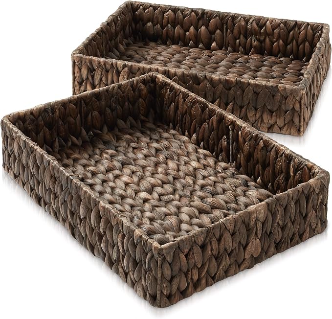 Casafield Set of 2 Bathroom Storage Baskets, Espresso - Image 3