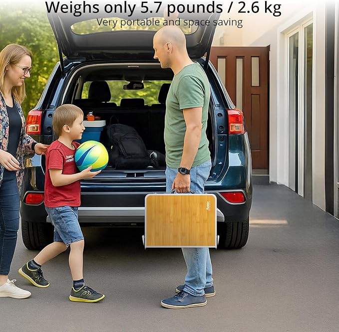 Anbte 2ft Camping Table Foldable, 3 Adjustable Heights High 27.5" Aluminum - Image 7