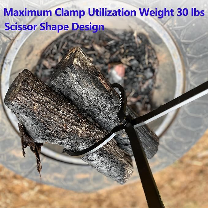 28" Firewood Tongs Log Grabber for Thick Logs Outdoor Indoor Camfire Firepit - Image 5