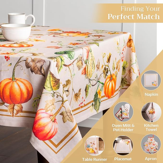 Maison d' Hermine Table Cloth Square Table 100% Cotton 54 x 54 Inches Fall - Image 5