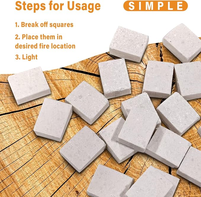 HGD Natural Fire Starters for Outdoor: 32 Cubes Fire Starter Campfire Fireplace - Image 6