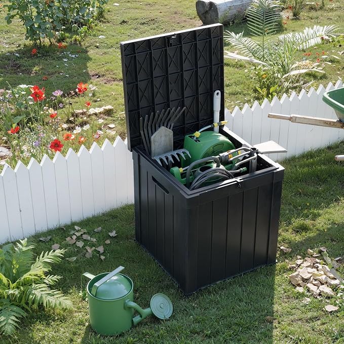 EasyUp 50 Gallon Outdoor Storage Box, Resin Waterproof UV-Resistant Deck Box - Image 5