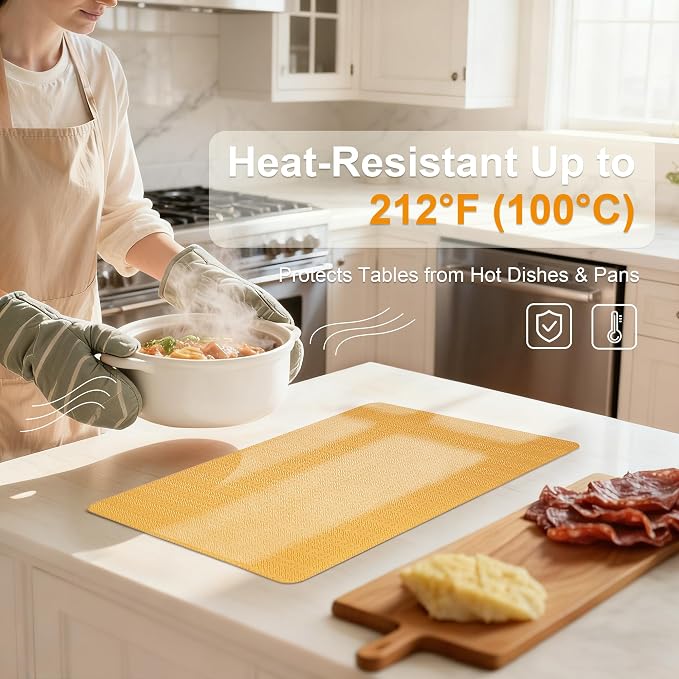 Faux Leather Placemats Set of 6 – 17x12 Inch Vinyl Table Mats, Heat Resistant - Image 7