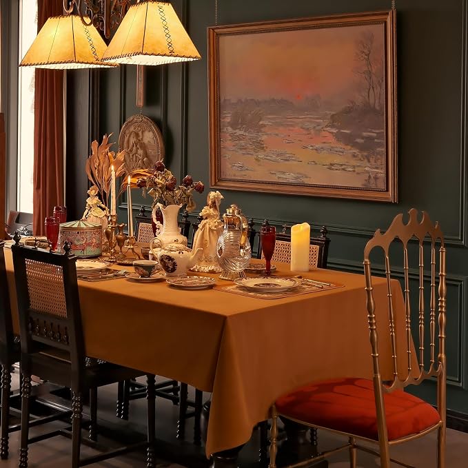 Rectangle Fall Tablecloth, Luxurious Wool Velvet Waterproof Table Cloth - Image 6