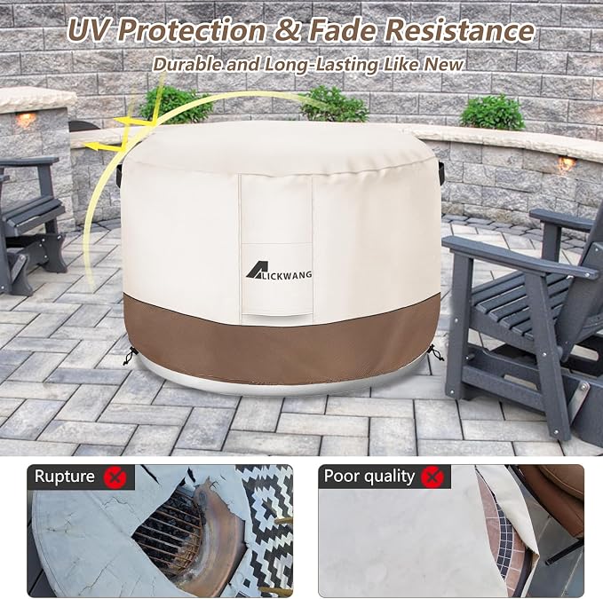 Fire Pit Cover for Solo Stove Bonfire, 600D Tear-Resistant Heavy Duty Durable - Image 5