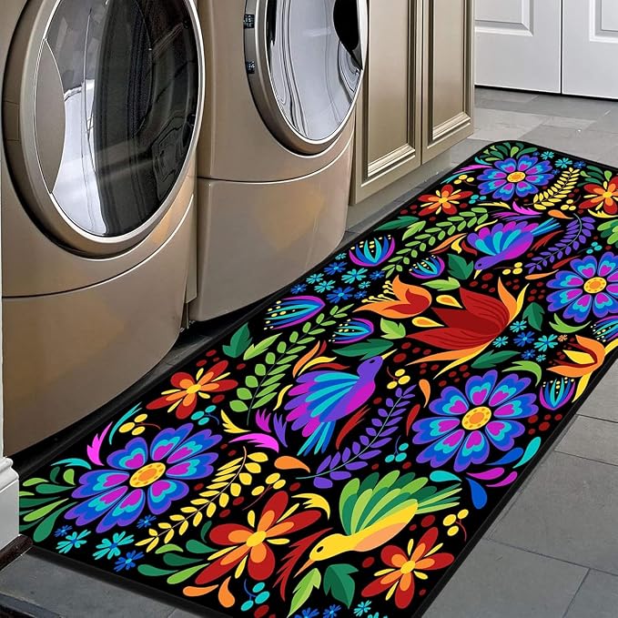 Floral Mexican Birds Doormat Area Rugs Floor Mat by GISPOG