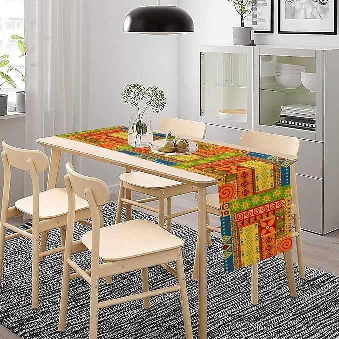 African Totems Table Runner, African American Kwanzaa Black History Month - Image 2