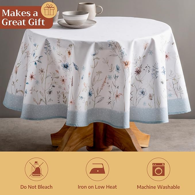 Maison d' Hermine Table Cloth Round Table 100% Cotton 69 Inches Fall Tablecloth - Image 5