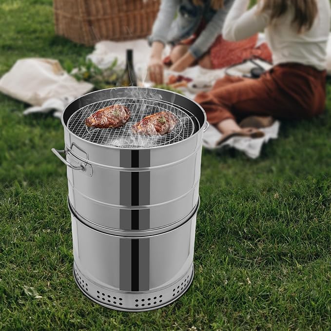 Large Portable Charcoal Grill Stainless Steel Multi-functional Charcoal Grill - Image 2