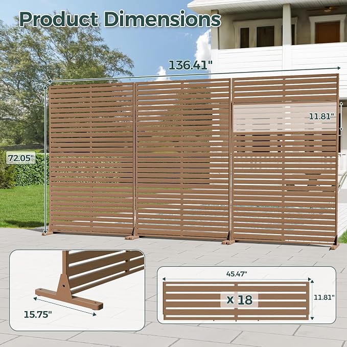 Privacy Fence Screen Outdoor Freestanding Privacy Panel, Room/Garden Divider - Image 4