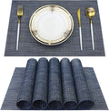 Thicken Placemats Set of 6 Vinyl Heat-Resistant Table Mats Washable Plastic by PandaPalm
