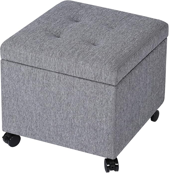 Homebeez Multifunctional Space-Saving Linen Storage Ottoman by Homebeez
