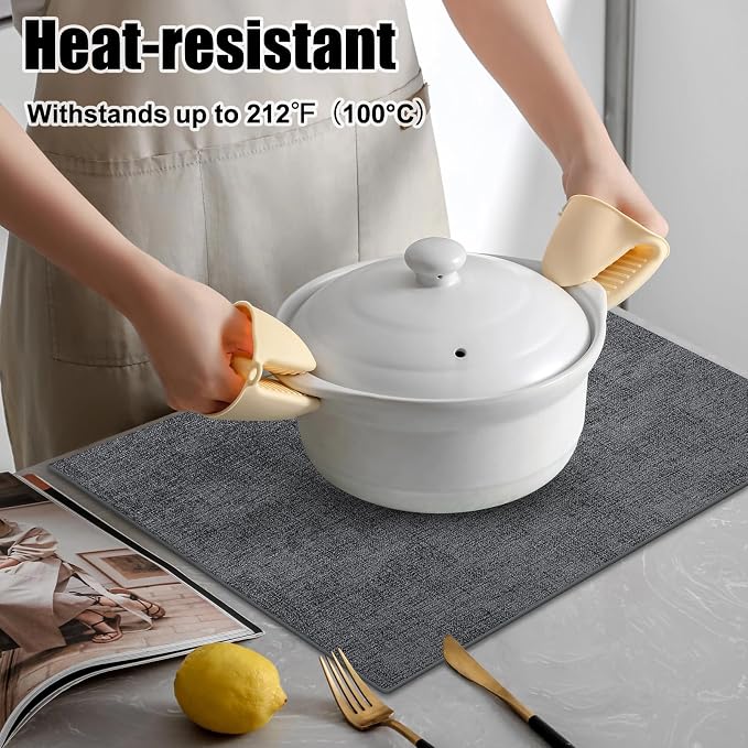 Homaxy Faux Leather Heat Resistant Placemats - Image 2