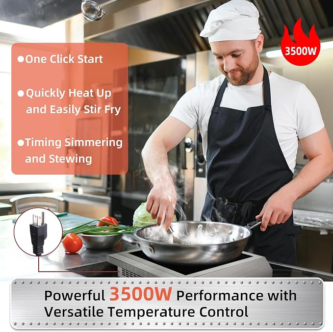 Portable Induction Cooktop 208-240V 3500W Commercial Range Countertop Burner - Image 2