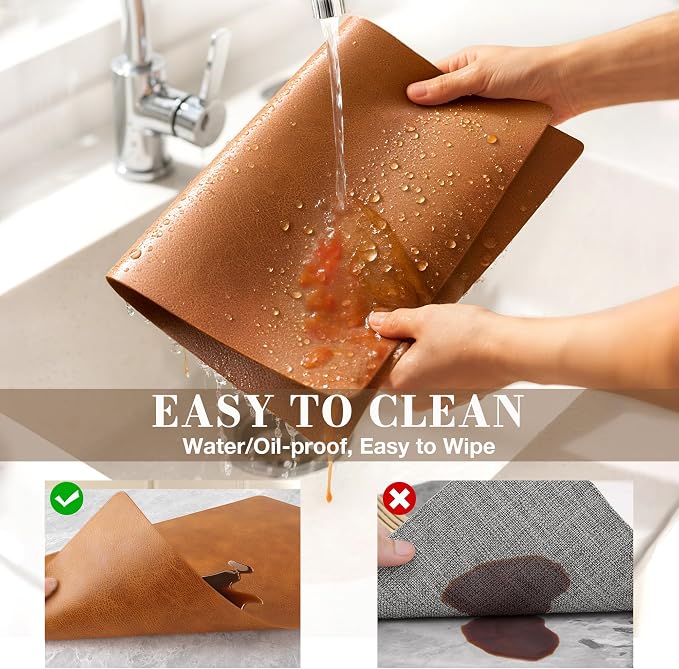 Roxifina Faux Leather Placemats Set of 6 - Image 4