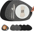 Placemats and Coasters, Washable Reversible Placemats Round Faux Leather by Chitomars