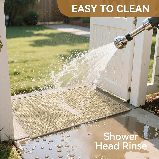 Front Door Mat 31"x47", Heavy Duty Waterproof Dirt Trapping Non-Slip Doormats - Image 7
