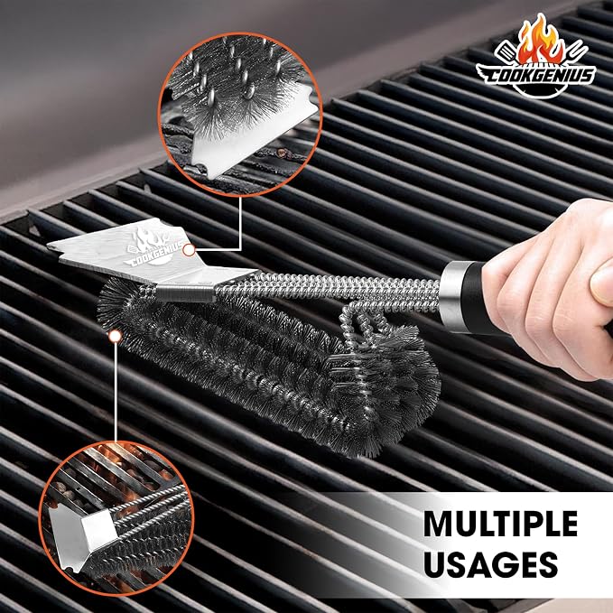 Grill Brush with Scraper for BBQ Grills – 18 Inch Long Handle BBQ Grill Cleaner - Image 3
