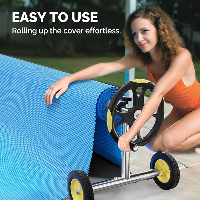 VINGLI Pool Cover Reel Set Pool Solar Cover Reel - Image 5