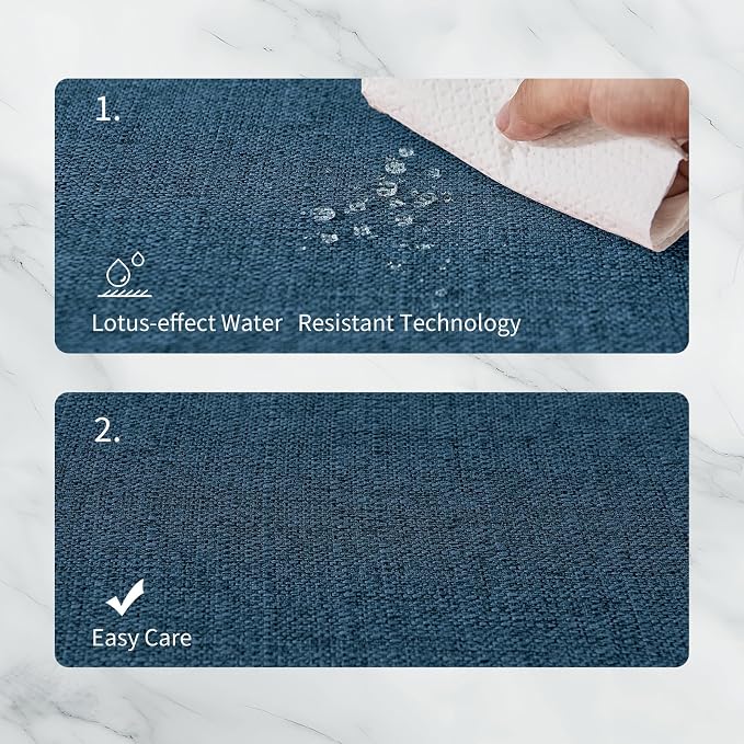 BALCONY & FALCON Placemats Set of 6 Faux Linen Cloth Place Mats Washable - Image 3