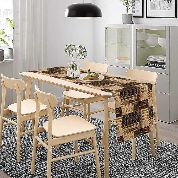 Ancient Egyptian Table Runner, Vintage Abstract Mystical Hieroglyphics Culture - Image 2
