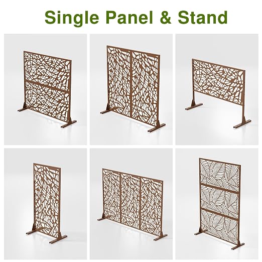 Casaphoria 72" H x 47" W Metal Outdoor Privacy Screen, Freestanding Decorative - Image 7