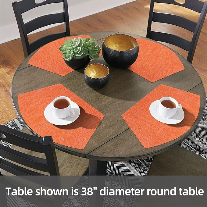 SHACOS Small Round Table Placemats Set of 4 Wedge Placemats Heat Resistant - Image 5