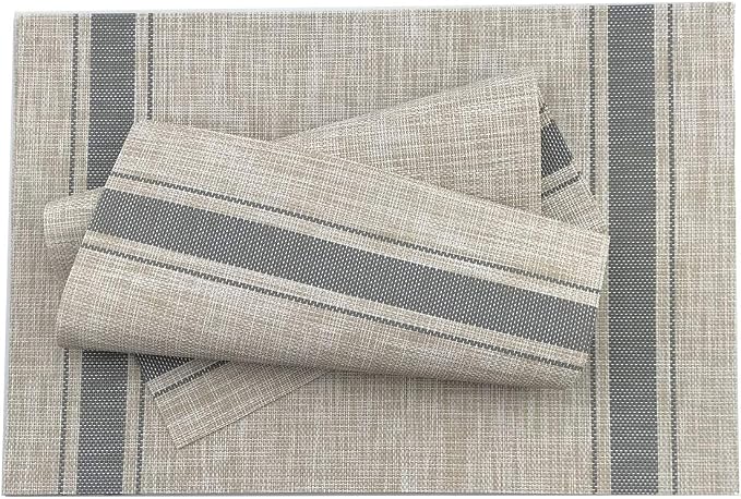 Gugrida Placemats, Placemats PVC Table Mats Woven Vinyl Placemats - Image 3