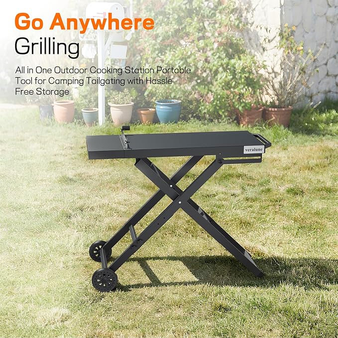 veralune Folding Grill Table, Outdoor Prep Table - Image 8