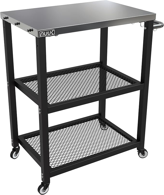 NUUK Three-Shelf Rolling Outdoor Dining Cart Table - Image 6