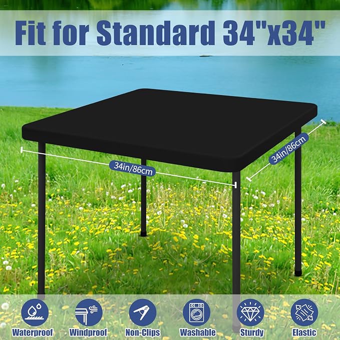 Spandex Square Table Cloth 6 Pack, Elastic Fitted Tablecloths - Image 8