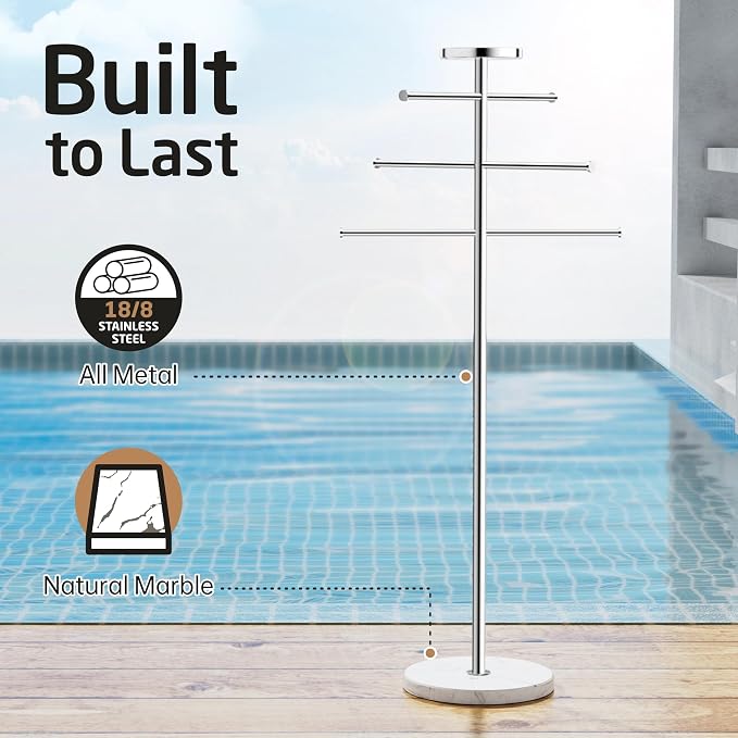 KES Outdoor Towel Tack for Hot Tub, Pool Towel Rack Outdoor - Image 2