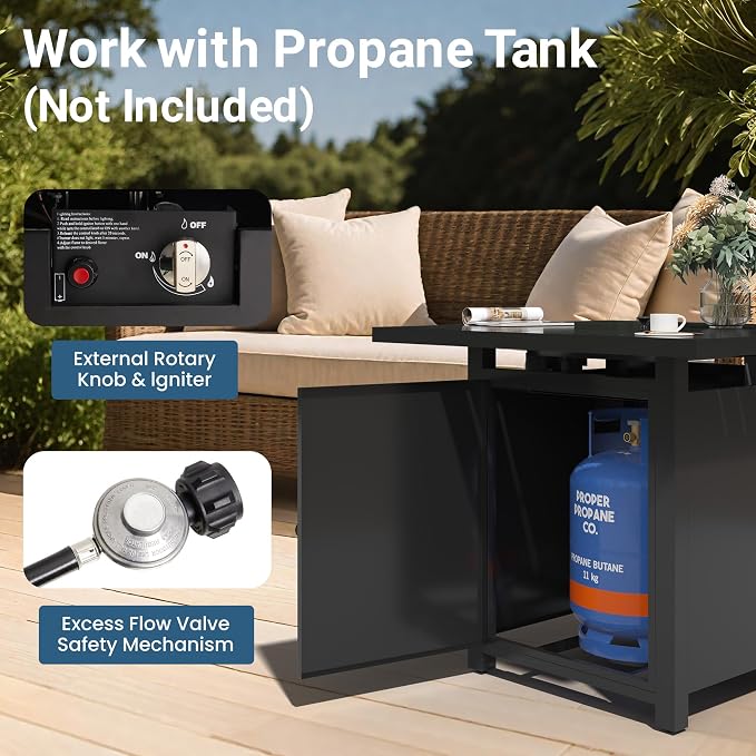 Royalcraft 2 in 1 Propane Fire Pit Table, 50000 BTU Gas Fire Pits Table - Image 5