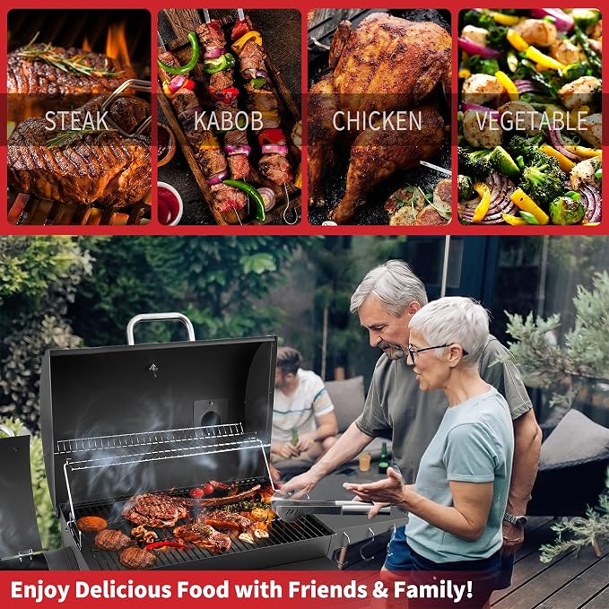Barrel Charcoal Grill with offset smoker, 714 Square Inches Cooking Area - Image 6