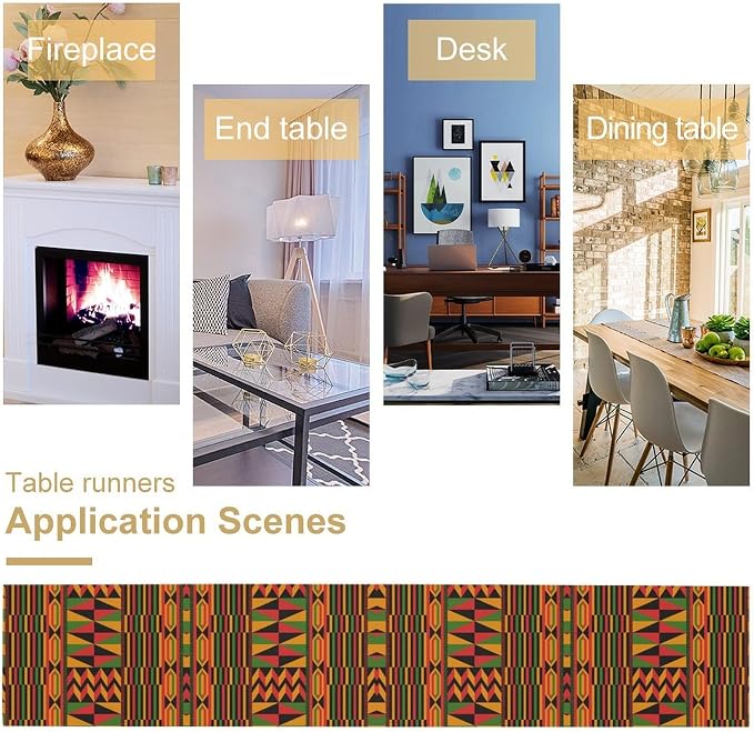 African Table Runner, Kwanzaa Black History Month Kente National Table Runner - Image 5