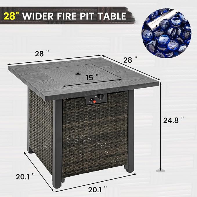 Sundale Outdoor 28 Inch Outdoor Fire Pit Table, 50000 BTU Propane Fire Pits - Image 7