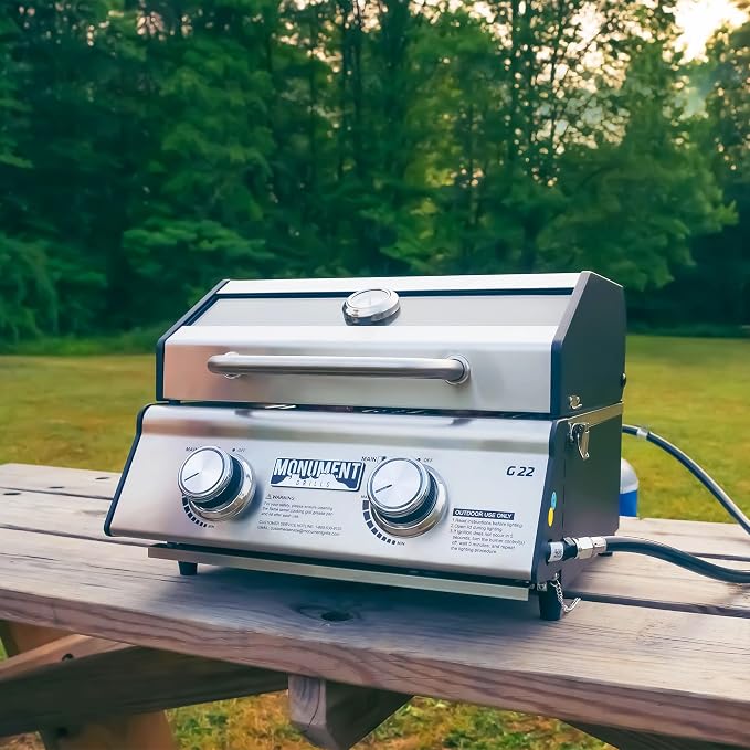 Portable Propane Gas Grill 2-Burner Tabletop Clearview® Monument Grills - Image 7