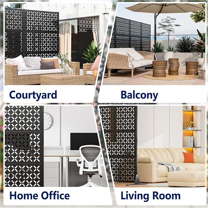 Metal Privacy Screen Outdoor, Decorative Privacy Panels Shield - Image 7