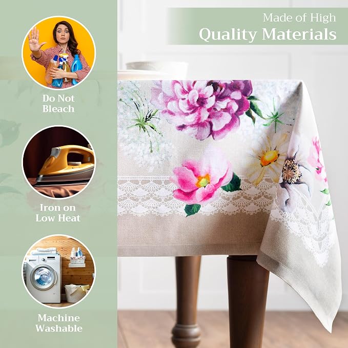 Maison d' Hermine Table Cloth Square Table 100% Cotton 54 x 54 Inches - Image 3