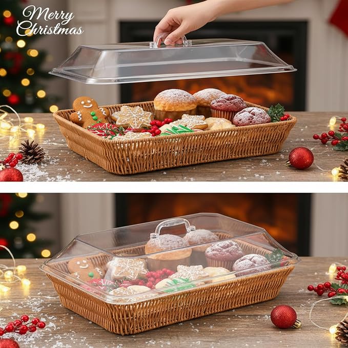 2 Set Wicker Bread Basket for Serving - Image 4