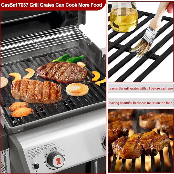 GasSaf 17.5 Grill Grates for Weber 7637 Spirit 200 E210 E220 S210 S220 - Image 5