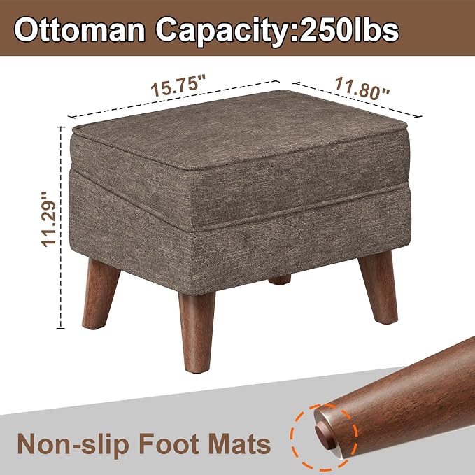 Small Footstool Ottoman with Adjustable Lid, Modern Storage Ottoman, Foot Rest - Image 2