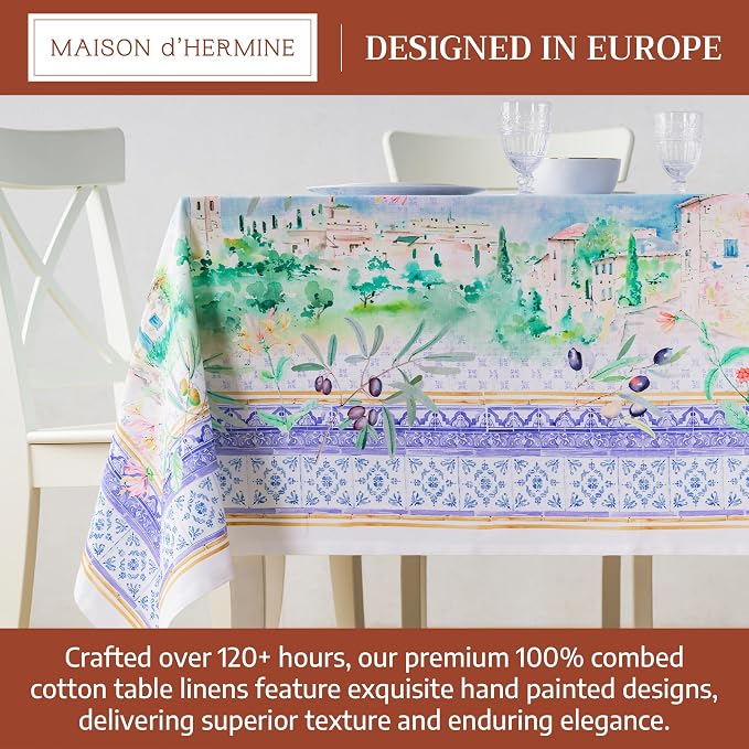 Maison d' Hermine Premium Table Cloth Rectangle Table 100% Combed Cotton 90 x - Image 3
