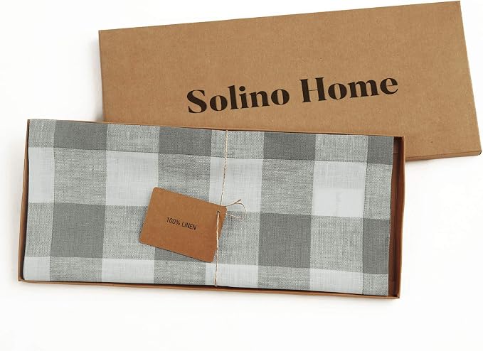Solino Home Linen Checkered Table Runner 132 Inches Long - Image 5