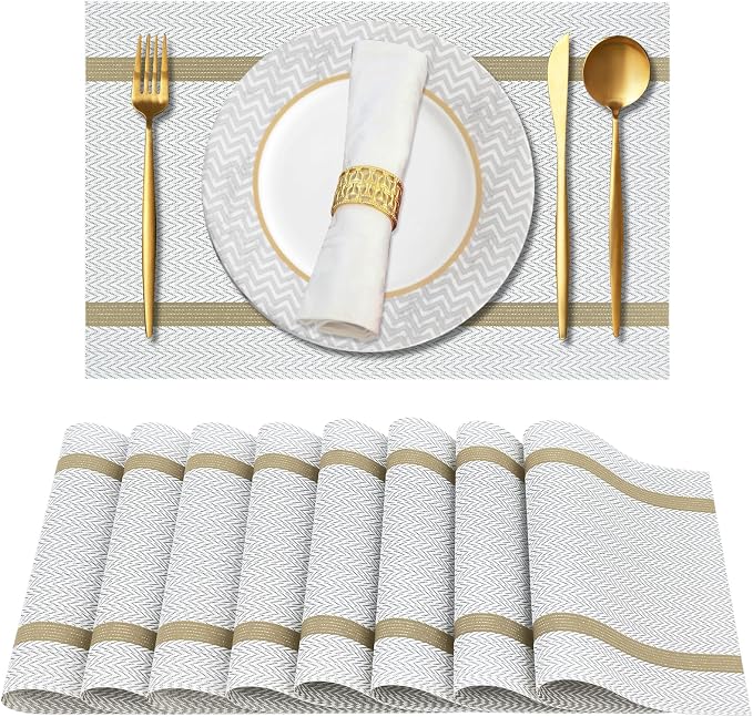 Beige Placemats Set of 8 by Gloserin