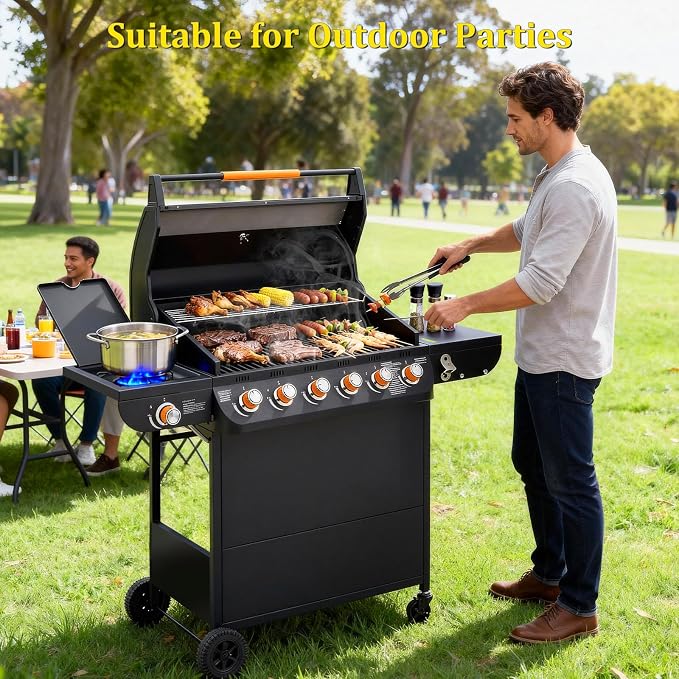 Unovivy Large 6-Burner Propane Gas Grill - Image 2