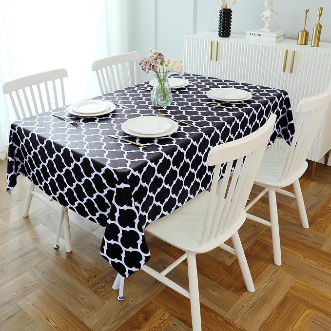 Romanstile Rectangle Plastic Tablecloth, 100% Waterproof Oil-Proof Checkered - Image 2