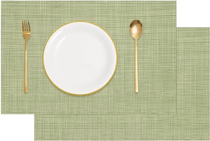 uxcell Faux Linen Placemats, 12x18 Inch Heat Resistant Place Mats Machine by uxcell