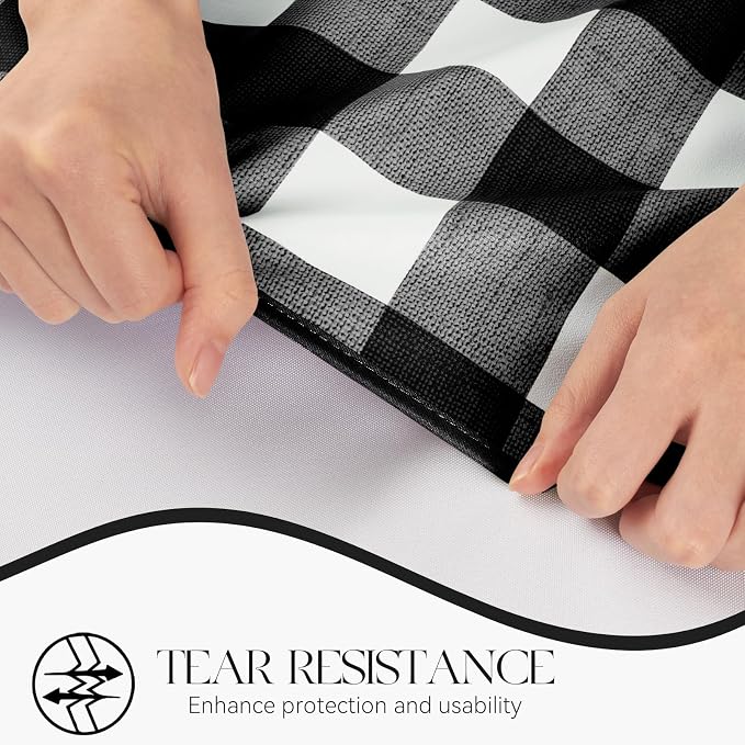 MOSAYT Rectangle Vinyl Tablecloth, 100% Waterproof Buffalo Gingham Plastic - Image 4