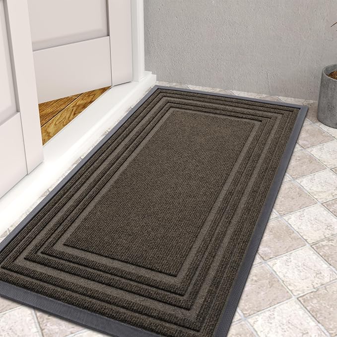 Buganda Front Door Mat Indoor Outdoor Entrance, Non-Slip Natural Rubber Doormats - Image 8